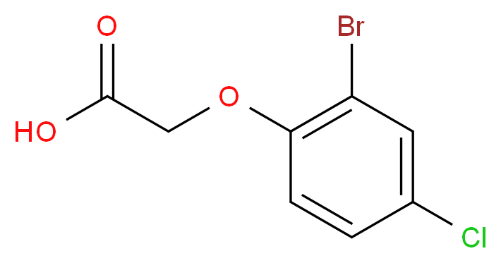 2-(2-bromo-4-chlorophenoxy)acetic acid_分子结构_CAS_77228-66-1