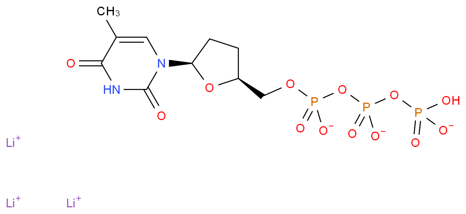 3′-Deoxythymidine 5′-triphosphate trilithium salt_分子结构_CAS_93939-78-7)