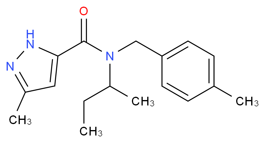 N-(sec-butyl)-3-methyl-N-(4-methylbenzyl)-1H-pyrazole-5-carboxamide_分子结构_CAS_)