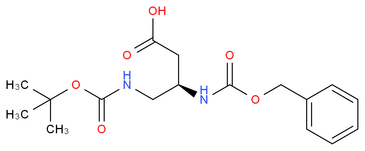 (3R)-3-{[(benzyloxy)carbonyl]amino}-4-{[(tert-butoxy)carbonyl]amino}butanoic acid_分子结构_CAS_108919-51-3