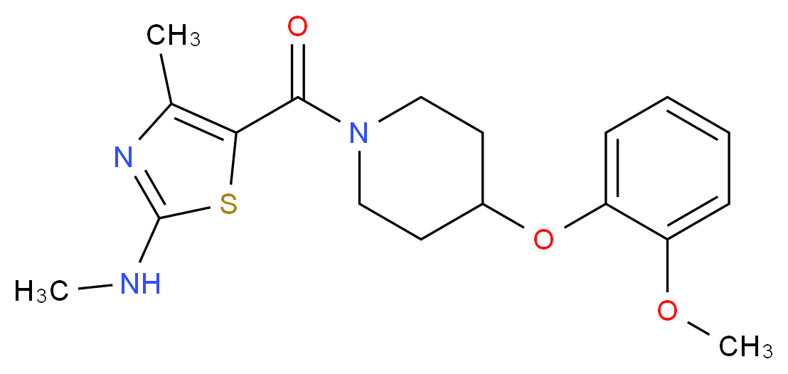 5-{[4-(2-methoxyphenoxy)-1-piperidinyl]carbonyl}-N,4-dimethyl-1,3-thiazol-2-amine_分子结构_CAS_)