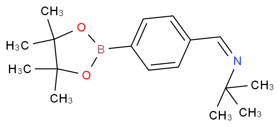 4-(4-叔丁基亚胺甲基)苯硼酸频哪醇酯_分子结构_CAS_1218790-47-6)