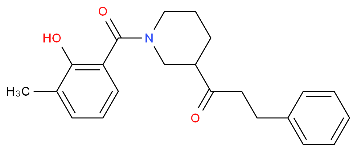 1-[1-(2-hydroxy-3-methylbenzoyl)-3-piperidinyl]-3-phenyl-1-propanone_分子结构_CAS_)