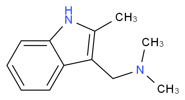 dimethyl[(2-methyl-1H-indol-3-yl)methyl]amine_分子结构_CAS_37125-92-1