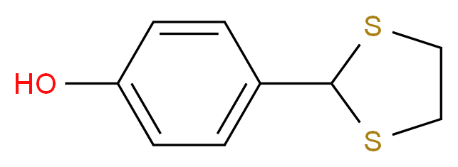 4-(1,3-Dithiolan-2-yl)phenol_分子结构_CAS_22068-49-1)