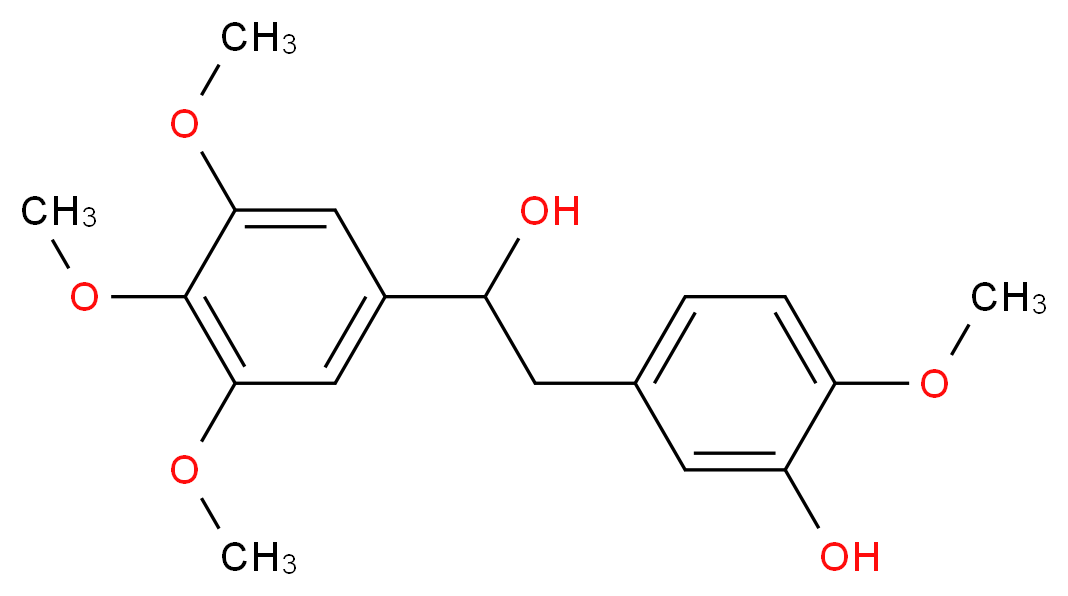 5-[2-hydroxy-2-(3,4,5-trimethoxyphenyl)ethyl]-2-methoxyphenol_分子结构_CAS_82855-09-2