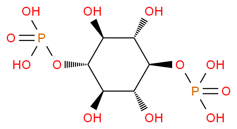 {[(1r,2R,3R,4r,5S,6S)-2,3,5,6-tetrahydroxy-4-(phosphonooxy)cyclohexyl]oxy}phosphonic acid_分子结构_CAS_47055-78-7