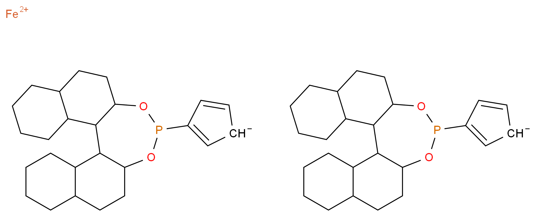 1,1′-双[(11bS)-二萘并[2,1-d:1′, 2′-f][1,3,2]二噁磷杂庚英-4-基]二茂铁_分子结构_CAS_260395-56-0)