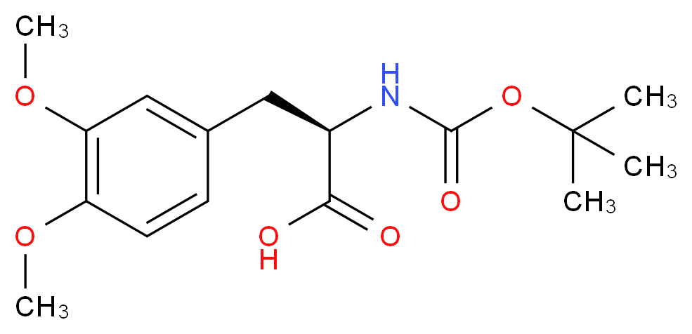 (2R)-2-{[(tert-butoxy)carbonyl]amino}-3-(3,4-dimethoxyphenyl)propanoic acid_分子结构_CAS_218457-71-7