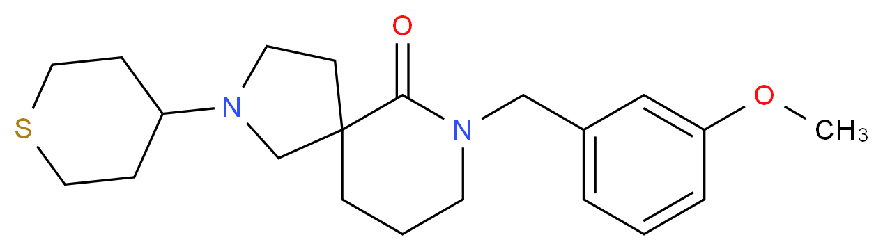 7-(3-methoxybenzyl)-2-(tetrahydro-2H-thiopyran-4-yl)-2,7-diazaspiro[4.5]decan-6-one_分子结构_CAS_)