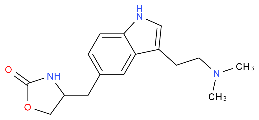 4-({3-[2-(dimethylamino)ethyl]-1H-indol-5-yl}methyl)-1,3-oxazolidin-2-one_分子结构_CAS_139264-82-7