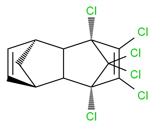 (1R,2R,3S,6R,7S,8S)-1,8,9,10,11,11-hexachlorotetracyclo[6.2.1.1<sup>3</sup>,<sup>6</sup>.0<sup>2</sup>,<sup>7</sup>]dodeca-4,9-diene_分子结构_CAS_465-73-6