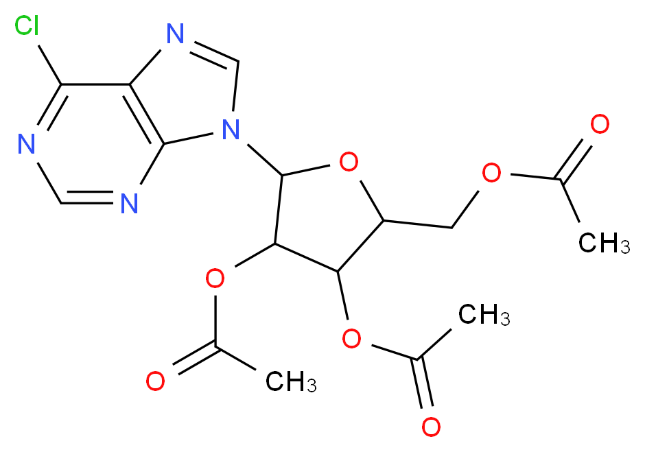 2,3,5-Tri-O-acetyl-6-chloropurine-9-β-D-ribofuranoside_分子结构_CAS_5987-73-5)