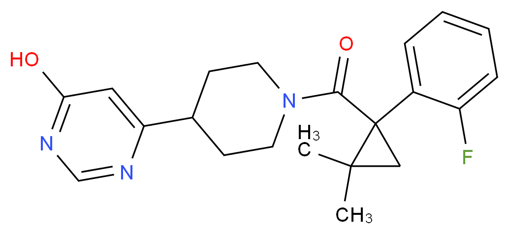 6-(1-{[1-(2-fluorophenyl)-2,2-dimethylcyclopropyl]carbonyl}piperidin-4-yl)pyrimidin-4-ol_分子结构_CAS_)