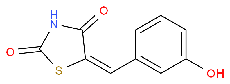 (5E)-5-(3-hydroxybenzylidene)-1,3-thiazolidine-2,4-dione_分子结构_CAS_184840-72-0)