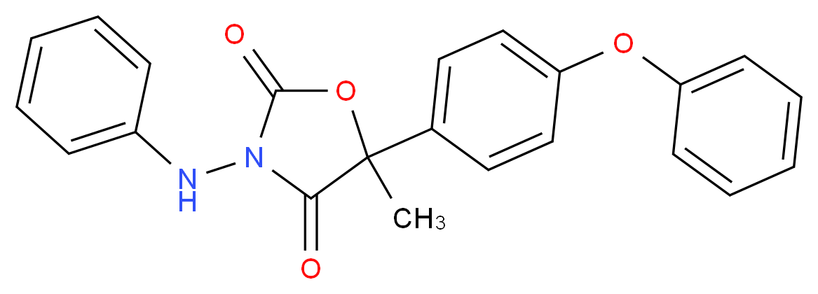 5-methyl-5-(4-phenoxyphenyl)-3-(phenylamino)-1,3-oxazolidine-2,4-dione_分子结构_CAS_131807-57-3