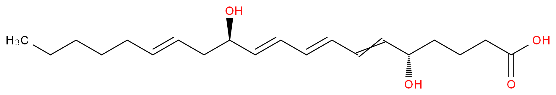 (5S,8E,10E,12R,14E)-5,12-dihydroxyicosa-6,8,10,14-tetraenoic acid_分子结构_CAS_71652-82-9