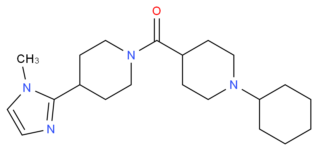 1-cyclohexyl-4-{[4-(1-methyl-1H-imidazol-2-yl)piperidin-1-yl]carbonyl}piperidine_分子结构_CAS_)
