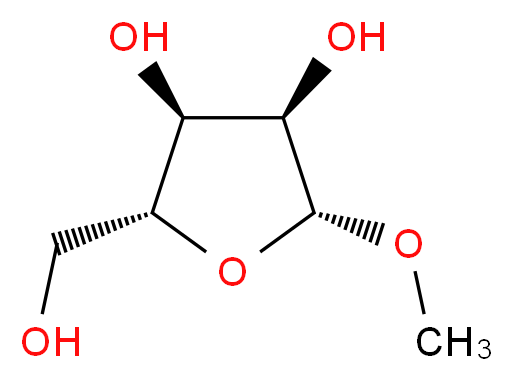 (2R,3S,4R,5R)-2-(hydroxymethyl)-5-methoxyoxolane-3,4-diol_分子结构_CAS_7473-45-2