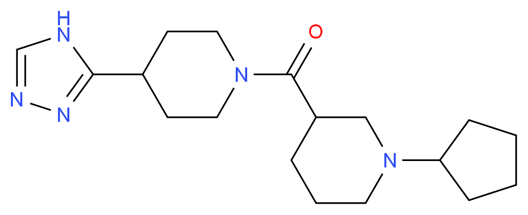 1-cyclopentyl-3-{[4-(4H-1,2,4-triazol-3-yl)-1-piperidinyl]carbonyl}piperidine_分子结构_CAS_)