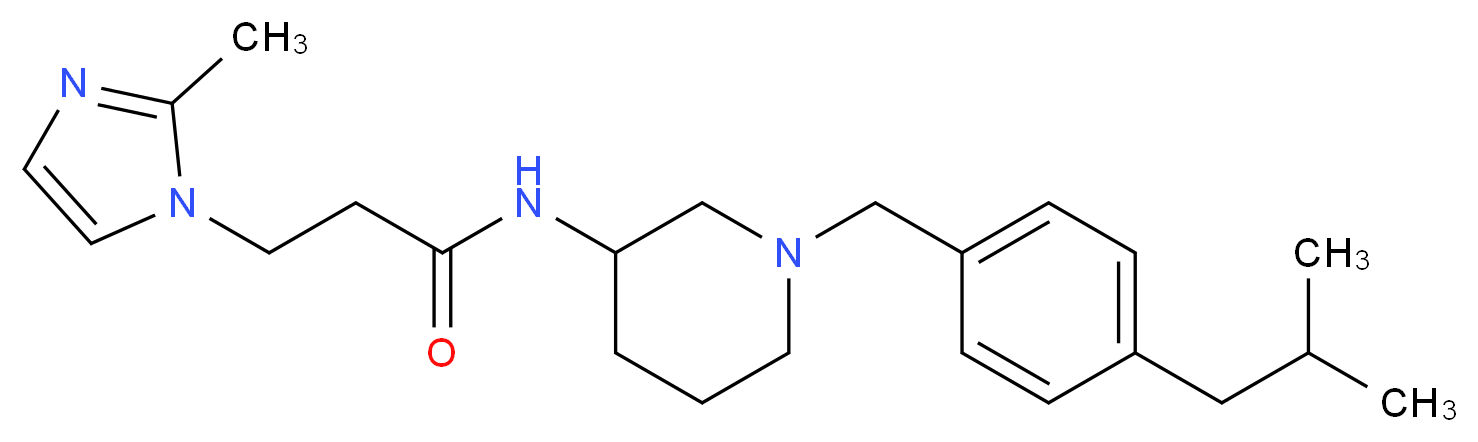 N-[1-(4-isobutylbenzyl)-3-piperidinyl]-3-(2-methyl-1H-imidazol-1-yl)propanamide_分子结构_CAS_)