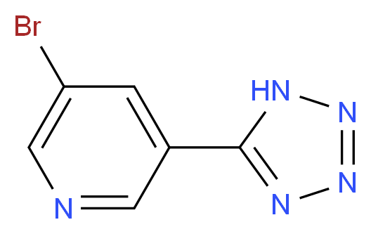 3-bromo-5-(1H-1,2,3,4-tetrazol-5-yl)pyridine_分子结构_CAS_211943-13-4