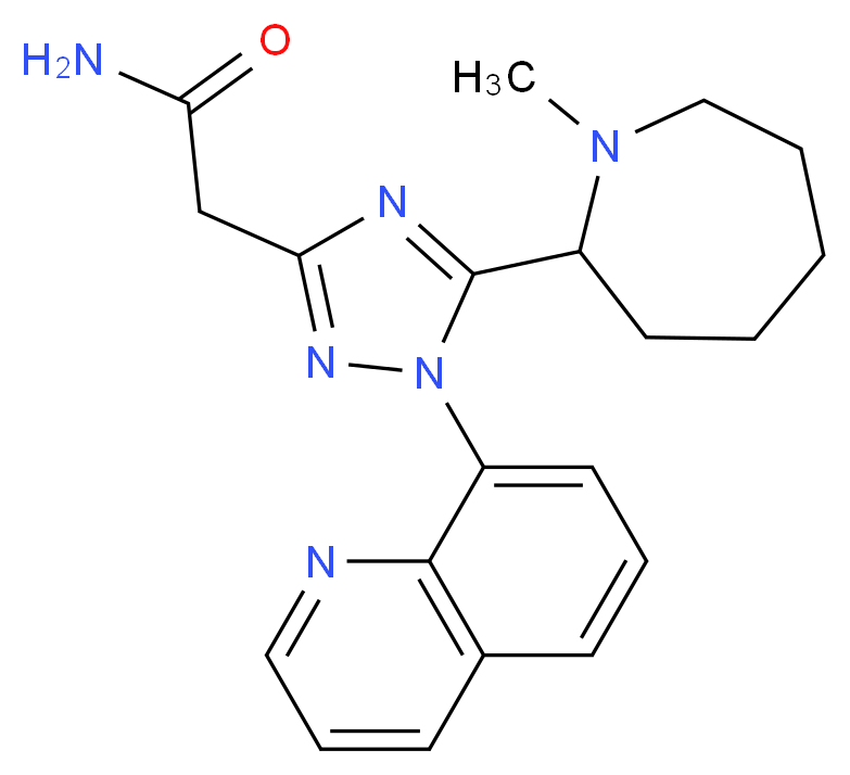 2-[5-(1-methylazepan-2-yl)-1-quinolin-8-yl-1H-1,2,4-triazol-3-yl]acetamide_分子结构_CAS_)