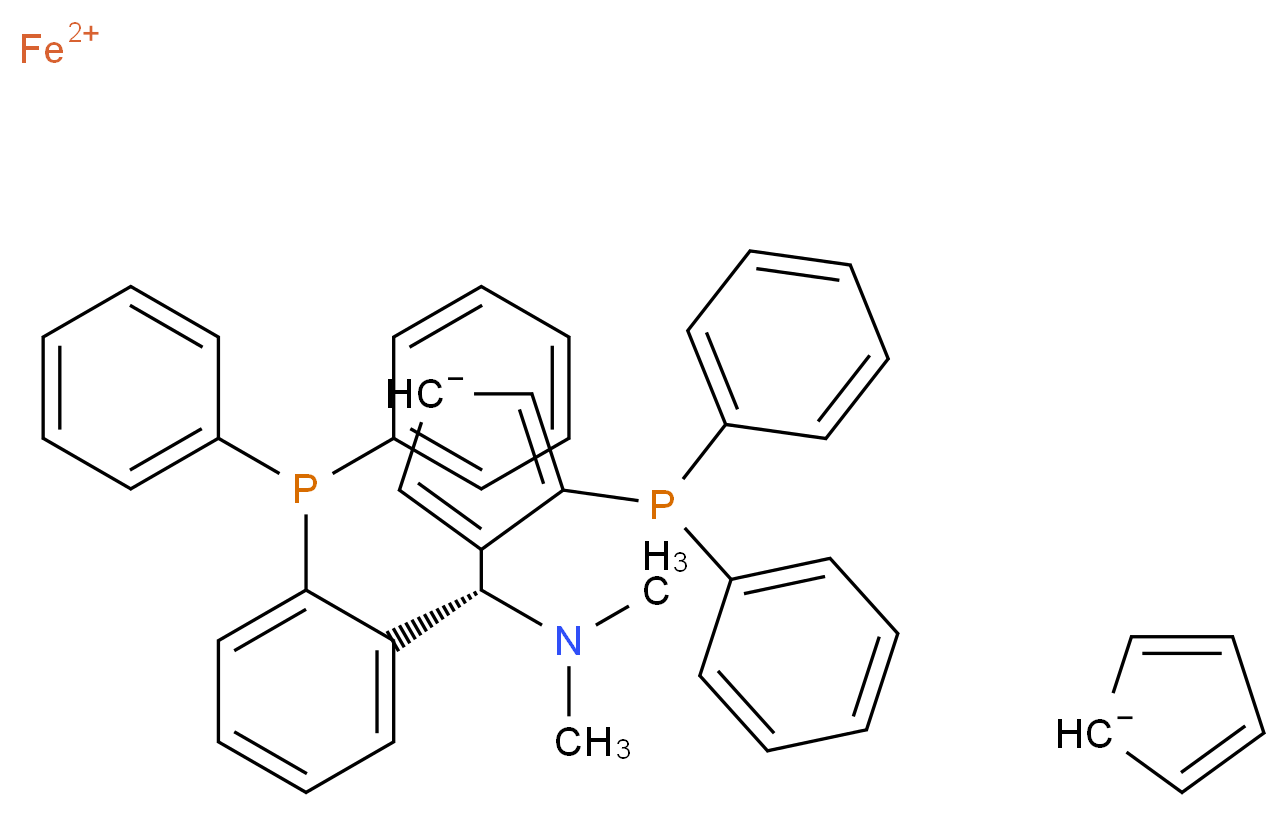 (RP)-1-[(R)-α-(二甲胺基)-2-(二苯基膦)苄基]-2-二苯基膦二茂铁_分子结构_CAS_1003012-96-1)