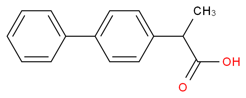 2-(4-phenylphenyl)propanoic acid_分子结构_CAS_6341-72-6