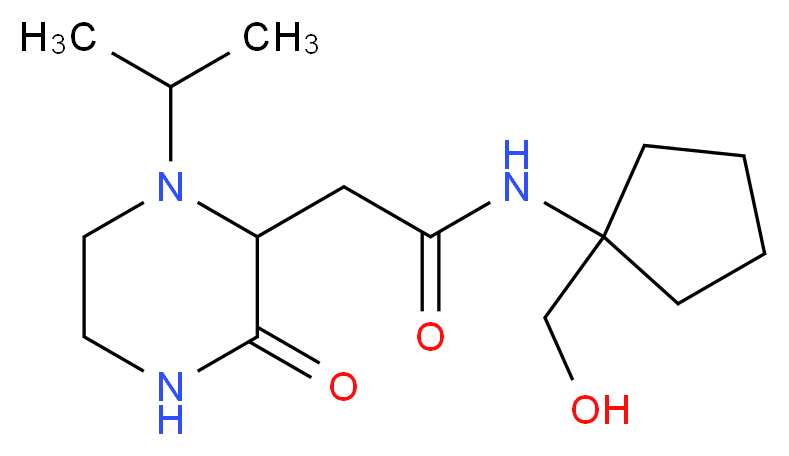 N-[1-(hydroxymethyl)cyclopentyl]-2-(1-isopropyl-3-oxopiperazin-2-yl)acetamide_分子结构_CAS_)