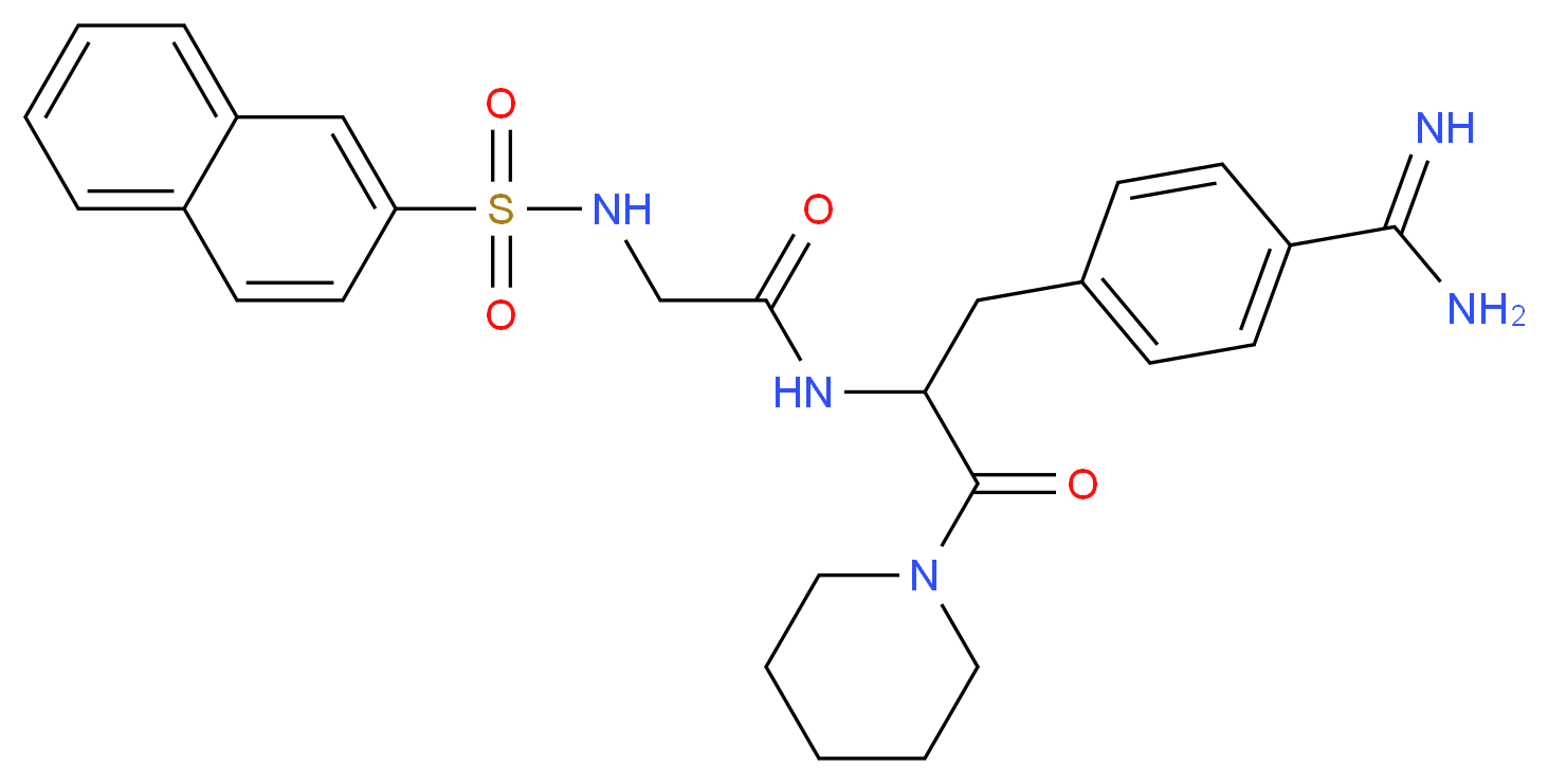N-[3-(4-carbamimidoylphenyl)-1-oxo-1-(piperidin-1-yl)propan-2-yl]-2-(naphthalene-2-sulfonamido)acetamide_分子结构_CAS_86125-48-6