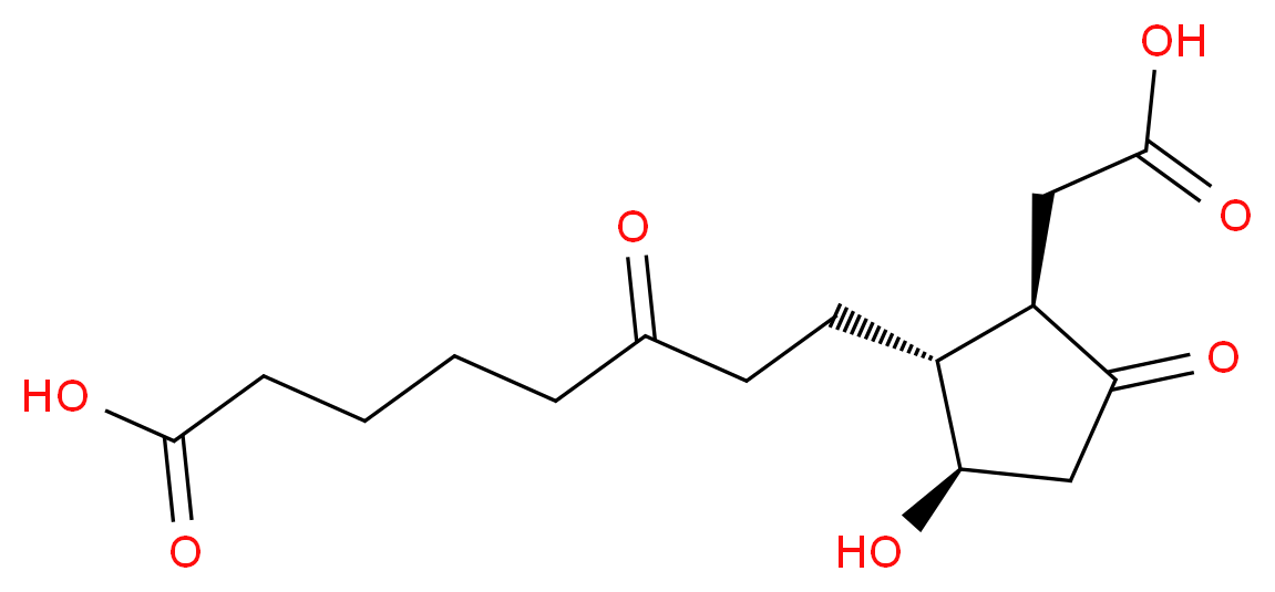 8-[(1R,2R,5R)-2-(carboxymethyl)-5-hydroxy-3-oxocyclopentyl]-6-oxooctanoic acid_分子结构_CAS_24769-56-0