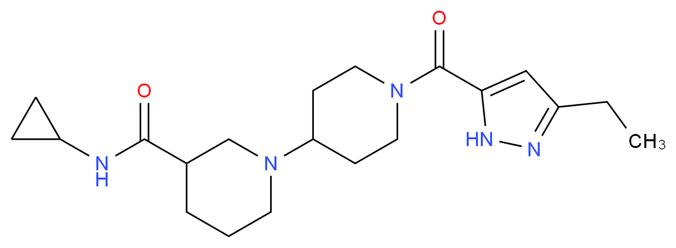 N-cyclopropyl-1'-[(3-ethyl-1H-pyrazol-5-yl)carbonyl]-1,4'-bipiperidine-3-carboxamide_分子结构_CAS_)
