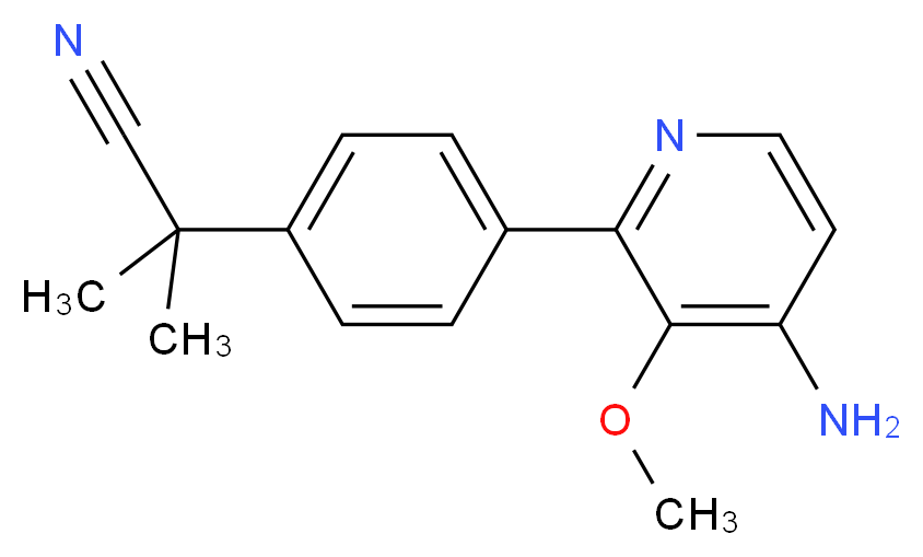 2-[4-(4-amino-3-methoxypyridin-2-yl)phenyl]-2-methylpropanenitrile_分子结构_CAS_)