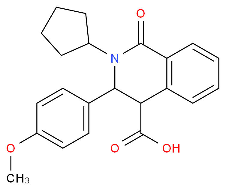 2-Cyclopentyl-3-(4-methoxyphenyl)-1-oxo-1,2,3,4-tetrahydro-4-isoquinolinecarboxylic acid_分子结构_CAS_)