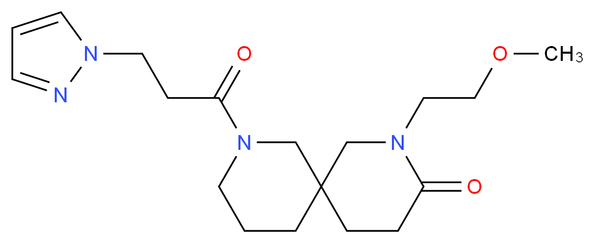 2-(2-methoxyethyl)-8-[3-(1H-pyrazol-1-yl)propanoyl]-2,8-diazaspiro[5.5]undecan-3-one_分子结构_CAS_)