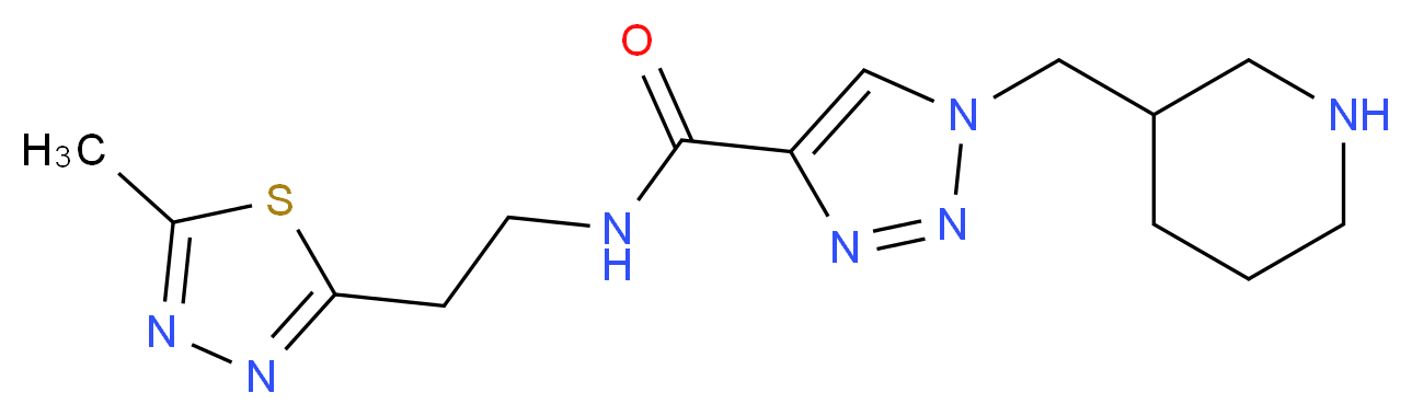 N-[2-(5-methyl-1,3,4-thiadiazol-2-yl)ethyl]-1-(piperidin-3-ylmethyl)-1H-1,2,3-triazole-4-carboxamide_分子结构_CAS_)