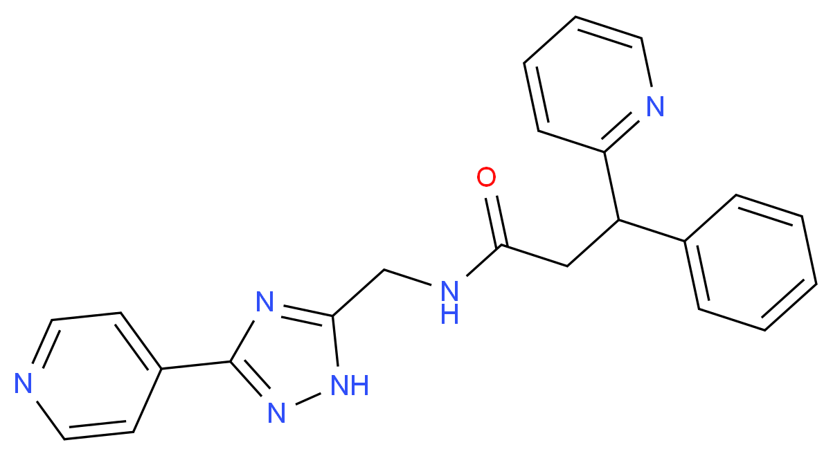 3-phenyl-3-pyridin-2-yl-N-[(3-pyridin-4-yl-1H-1,2,4-triazol-5-yl)methyl]propanamide_分子结构_CAS_)