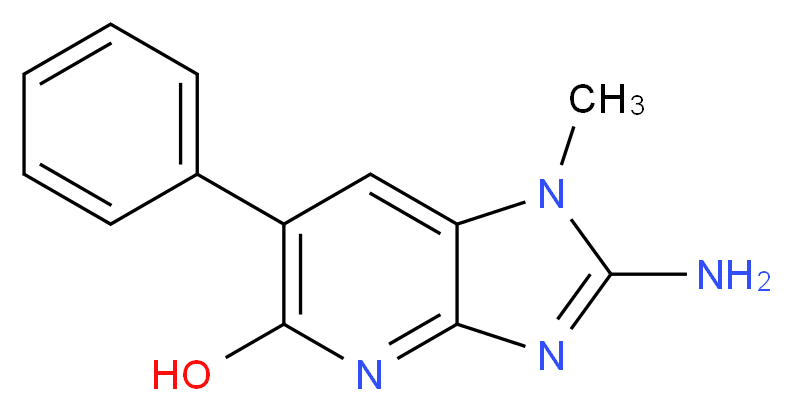 2-amino-1-methyl-6-phenyl-1H-imidazo[4,5-b]pyridin-5-ol_分子结构_CAS_159471-46-2