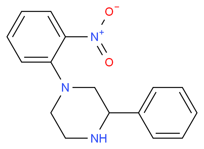 1-(2-Nitro-phenyl)-3-phenyl-piperazine_分子结构_CAS_)