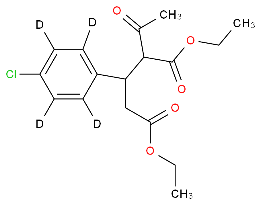 1,5-diethyl 2-acetyl-3-[4-chloro(<sup>2</sup>H<sub>4</sub>)phenyl]pentanedioate_分子结构_CAS_1189724-35-3