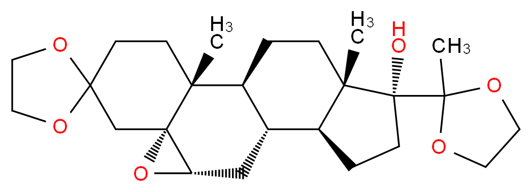 (5α,6α)-Epoxy-17α-hydroxy-pregnane-3,20-dione-3,20-bis(ethyleneketal)_分子结构_CAS_3496-78-4)