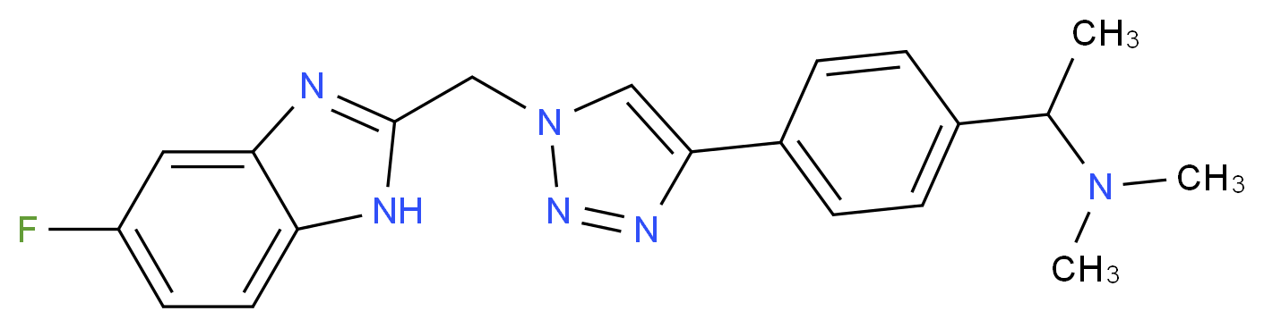 1-(4-{1-[(5-fluoro-1H-benzimidazol-2-yl)methyl]-1H-1,2,3-triazol-4-yl}phenyl)-N,N-dimethylethanamine_分子结构_CAS_)