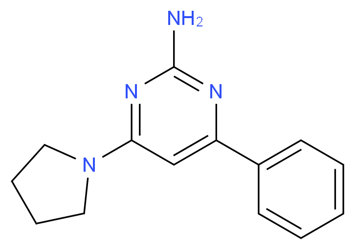 4-phenyl-6-pyrrolidin-1-ylpyrimidin-2-amine_分子结构_CAS_424810-78-6)