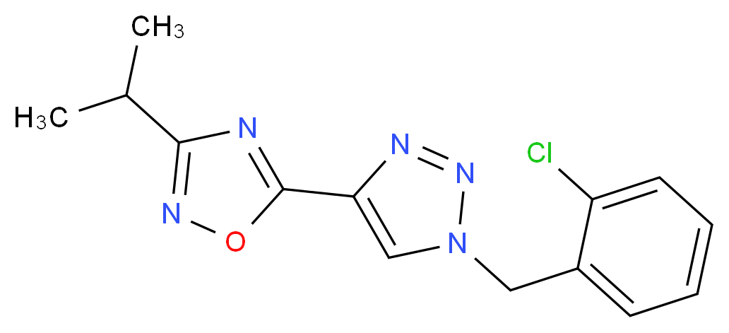 5-[1-(2-chlorobenzyl)-1H-1,2,3-triazol-4-yl]-3-isopropyl-1,2,4-oxadiazole_分子结构_CAS_)