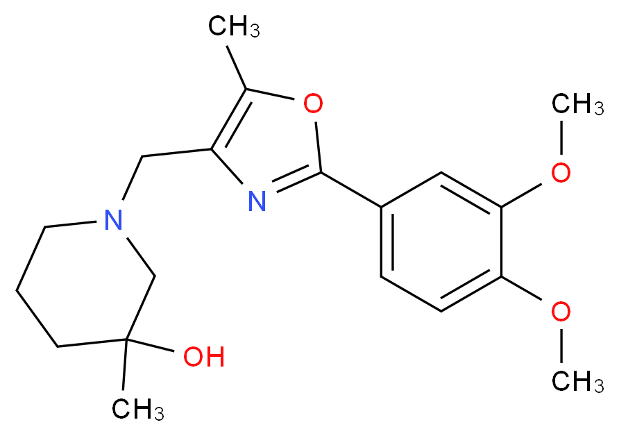 1-{[2-(3,4-dimethoxyphenyl)-5-methyl-1,3-oxazol-4-yl]methyl}-3-methylpiperidin-3-ol_分子结构_CAS_)
