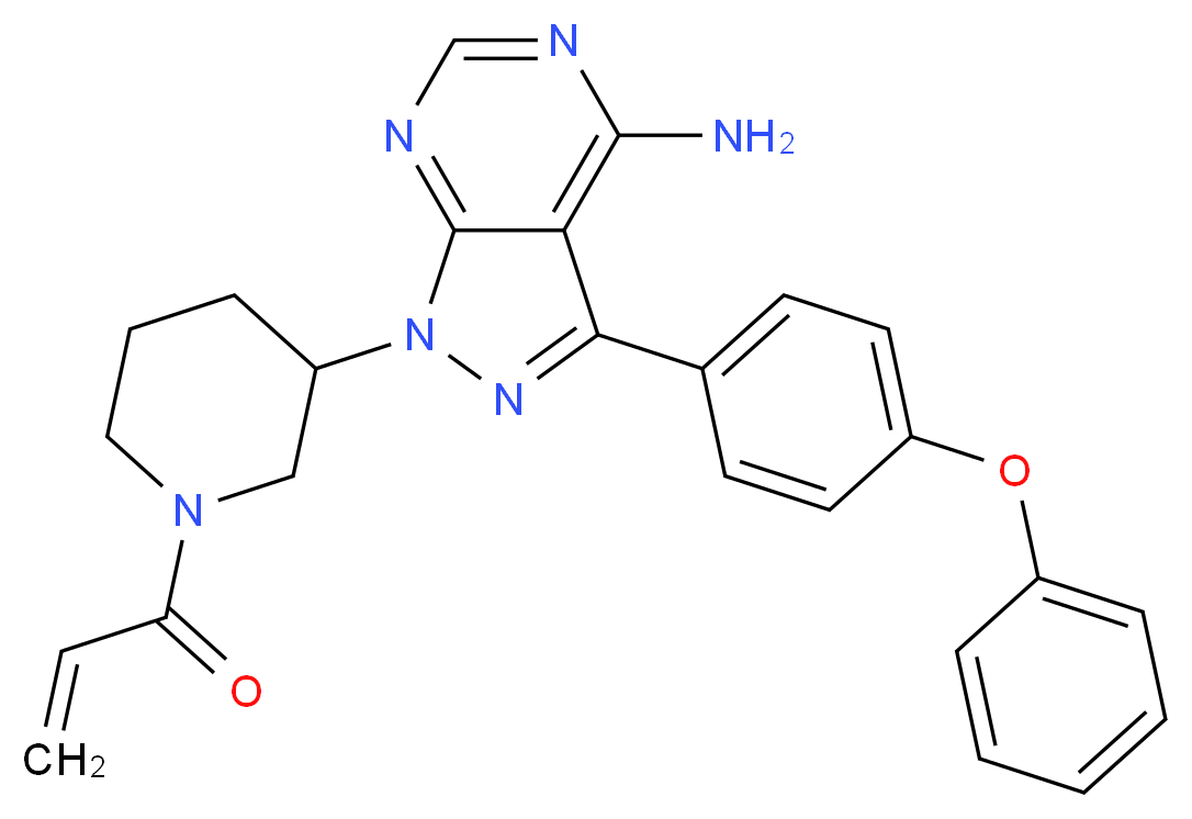 1-{3-[4-amino-3-(4-phenoxyphenyl)-1H-pyrazolo[3,4-d]pyrimidin-1-yl]piperidin-1-yl}prop-2-en-1-one_分子结构_CAS_936563-96-1