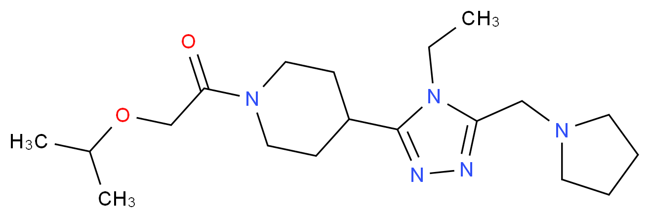 4-[4-ethyl-5-(pyrrolidin-1-ylmethyl)-4H-1,2,4-triazol-3-yl]-1-(isopropoxyacetyl)piperidine_分子结构_CAS_)