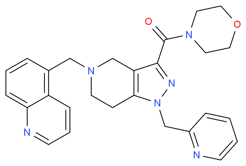 5-{[3-(4-morpholinylcarbonyl)-1-(2-pyridinylmethyl)-1,4,6,7-tetrahydro-5H-pyrazolo[4,3-c]pyridin-5-yl]methyl}quinoline_分子结构_CAS_)
