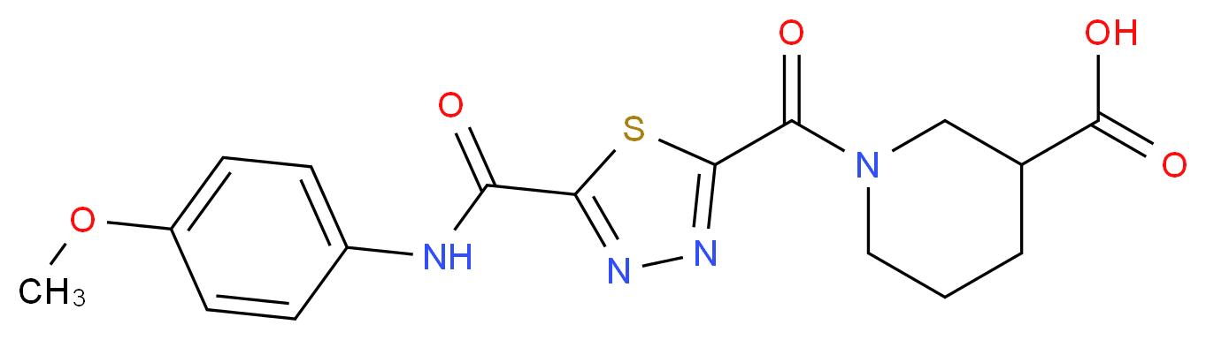 1-[(5-{[(4-Methoxyphenyl)amino]carbonyl}-1,3,4-thi adiazol-2-yl)carbonyl]piperidine-3-carboxylic acid_分子结构_CAS_)